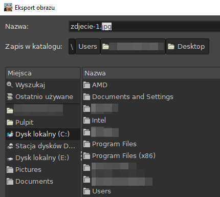 Zapisywanie przygotowanego obrazu