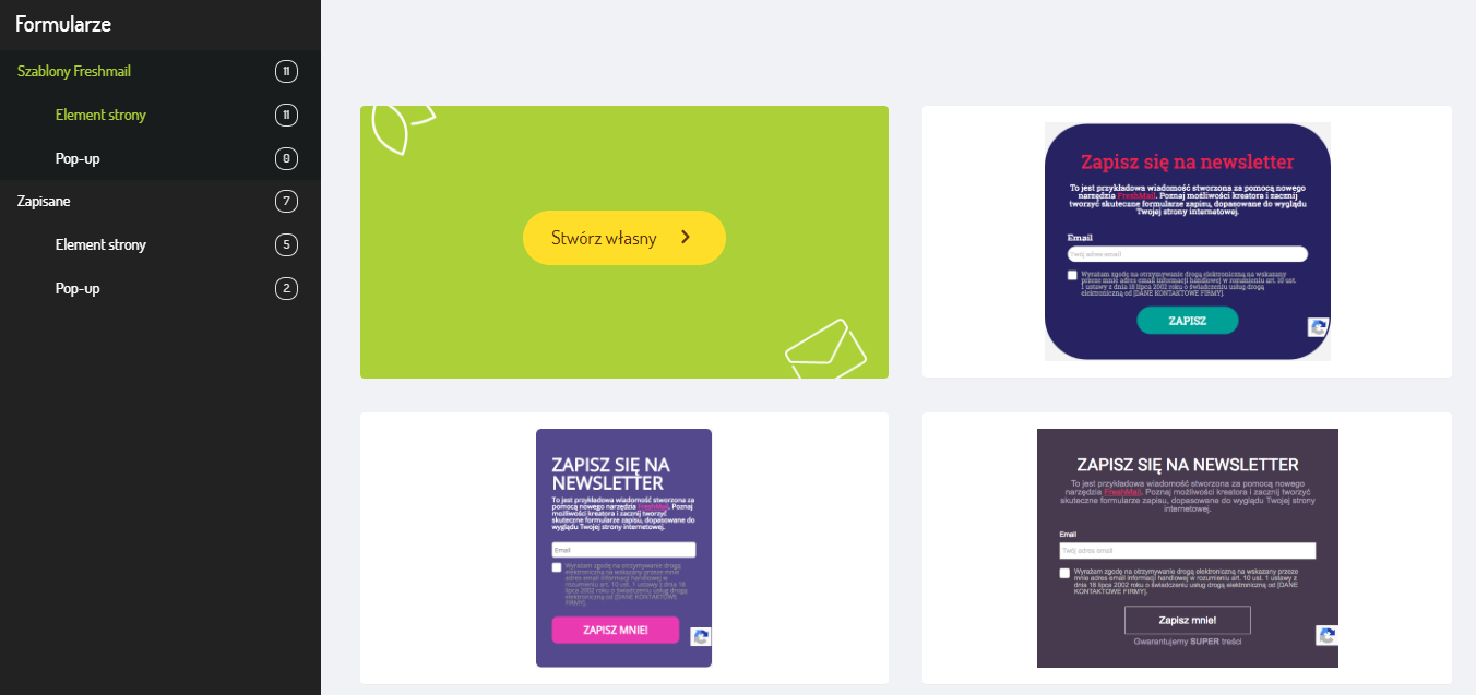 Zachęcamy na początku korzystanie z gotowych szablonów od Freshmail Zachęcamy na początku korzystanie z gotowych szablonów od Freshmail