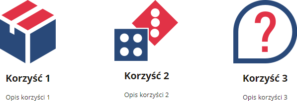 Przykład wyglądu umieszczonego modułu z ikonami informacyjnymi