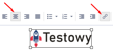 Jak wyśrodkować logo? Aby dodać link, kliknij opcję: Wstaw/edytuj łączę Jak wyśrodkować logo? Aby dodać link, kliknij opcję: Wstaw/edytuj łączę