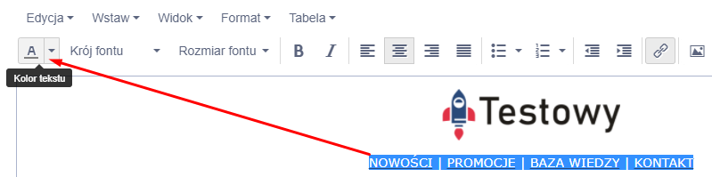 Zmiana koloru czcionki w edytorze tekstowym w Panelu sklepu Shoper Zmiana koloru czcionki w edytorze tekstowym w Panelu sklepu Shoper