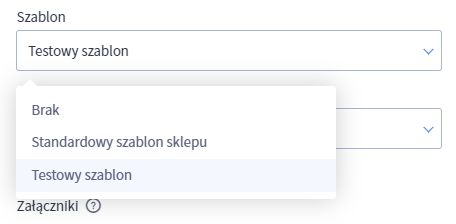 Wybór używanego szablonu w automatycznych wiadomościach e-mail Wybór używanego szablonu w automatycznych wiadomościach e-mail