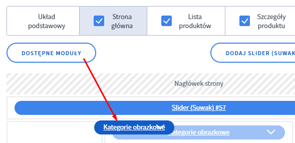 Wstaw moduł kategorii obrazkowych w wybranym miejscu sklepu Shoper (np. strona główna)