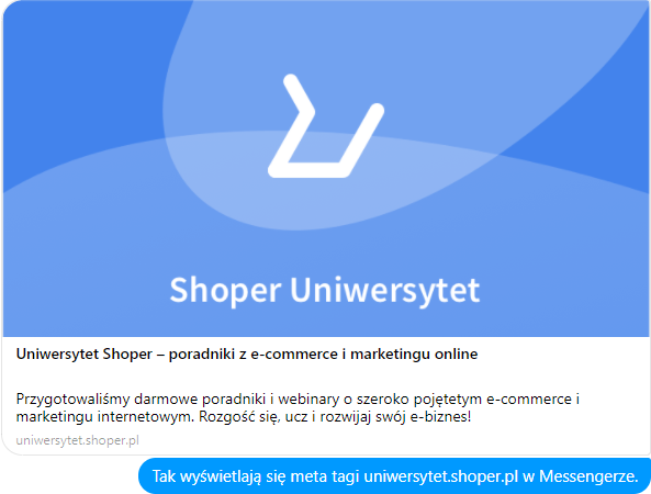 Jak wyświetlane są meta-tagi w aplikacji Messenger? Przykład wyświetlania meta-tagów w aplikacji Messenger