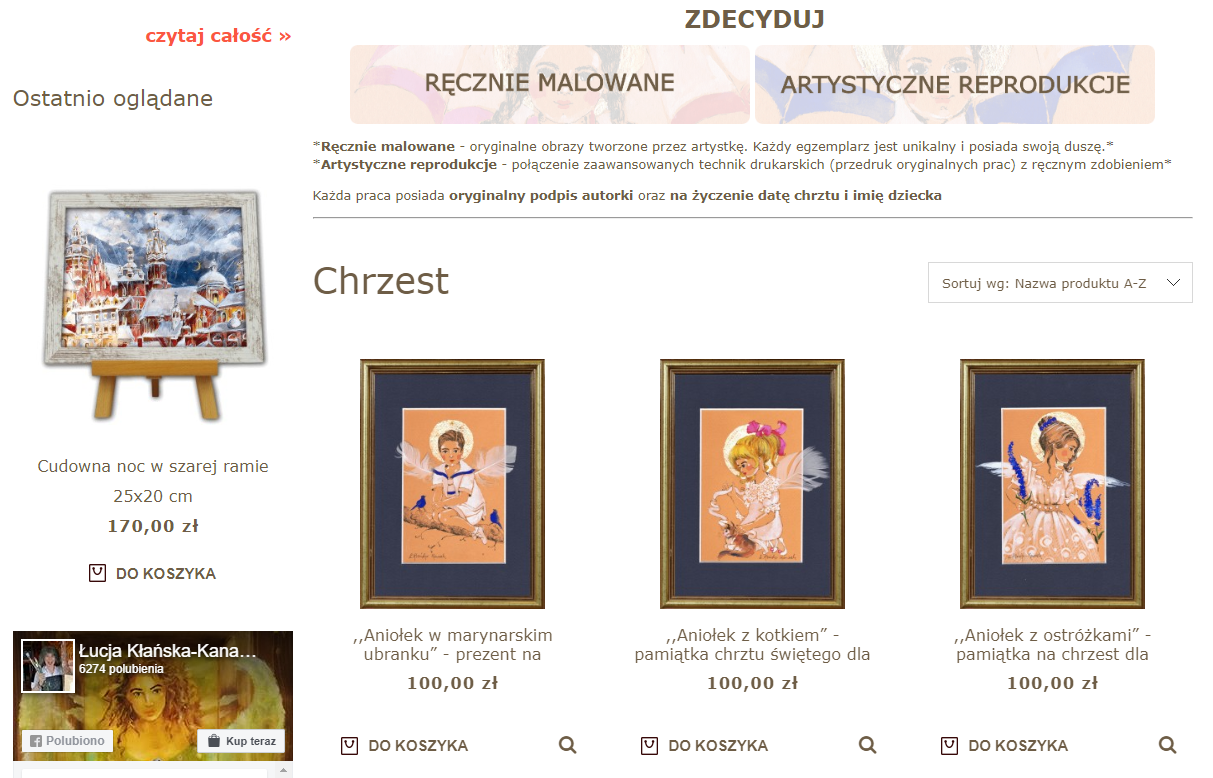 Przykład przekierowań do innych kategorii produktów