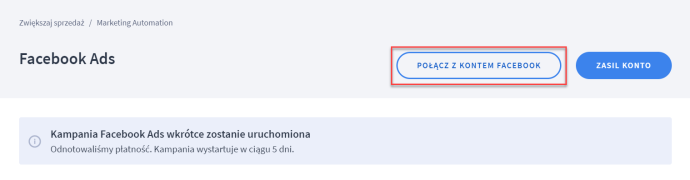 W Panelu administracyjnym sklepu możesz połączyć swoje konto Facebook