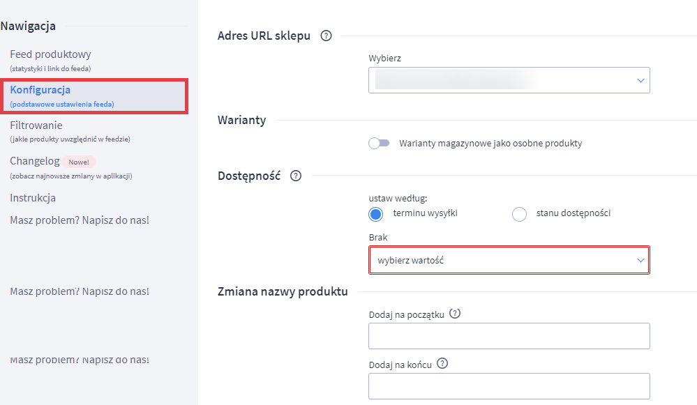 Wprowadź podstawowe ustawienia feeda produktowego w aplikacji Zbozi.cz Panel administracyjny sklepu > Dodatki i integracje > Moje aplikacje > Zbozi.cz > Konfiguracja
