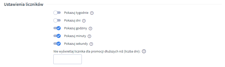 Panel administracyjny sklepu > Dodatki i integracje > Moje aplikacje > Liczniki czasu promocji > Konfiguracja > Ustawienia liczników