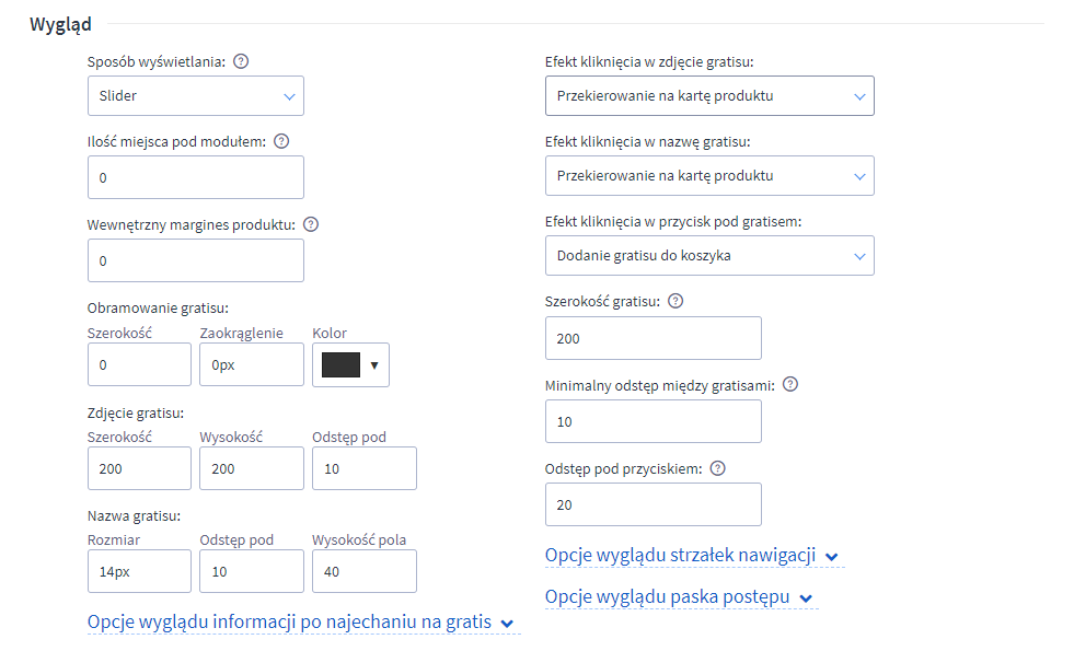 Możliwości zmiany wyglądu modułu Produkt gratisowy w koszyku Panel administracyjny sklepu > Dodatki i integracje > Moje aplikacje > Produkt gratisowy w koszyku > Konfiguracja > Wygląd