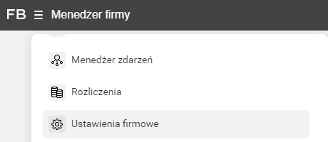 Menedżer firmy > Ustawienia firmowe