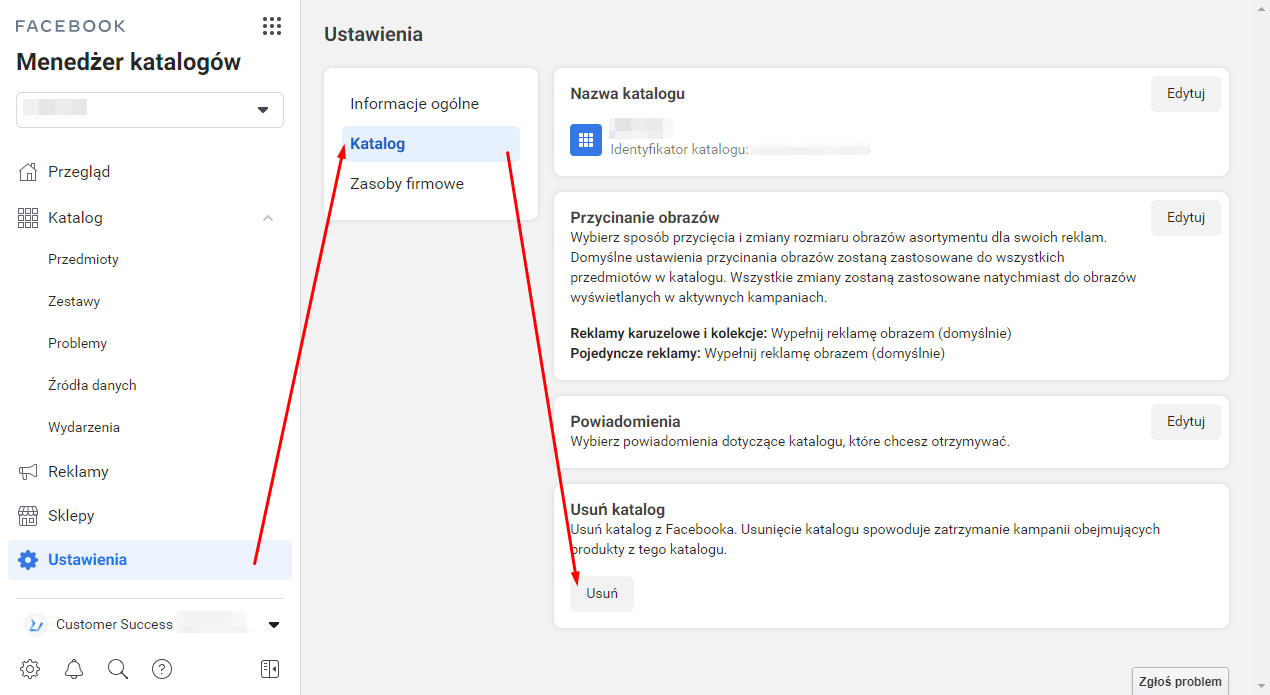 Jak usunąć katalog produktów z Facebook?