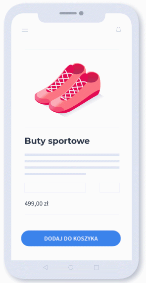 Proces opłacenia zamówienia przy użyciu metody PayPo PayPo sklepy animacja koszyk