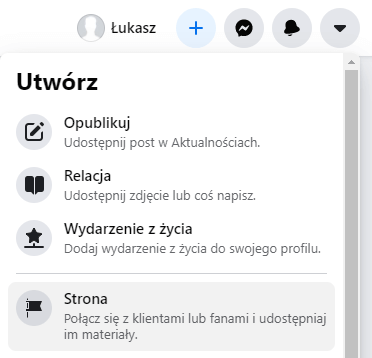 Tworzenie nowej strony fanpage na Facebook