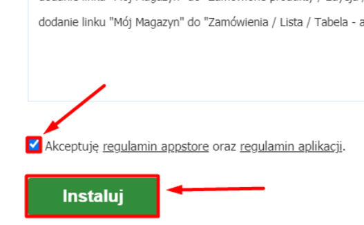 Aplikacja Mój magazyn