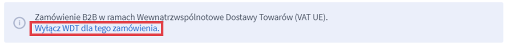 Szczegóły zamówienia > Wyłączenie opcji WDT