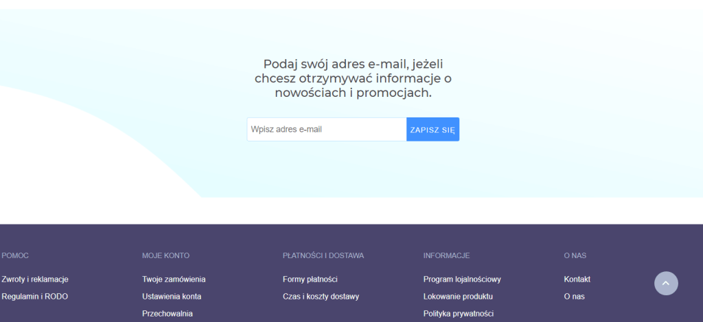 Front sklepu internetowego > Moduł zapisu do newslettera > Formularz na tle szerokiego zdjęcia