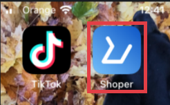 Urządzenie mobilne z systemem iOS > Aplikacja Shoper na ekranie początkowym