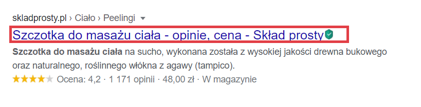 Tytuł (title) w wynikach wyszukiwania Google