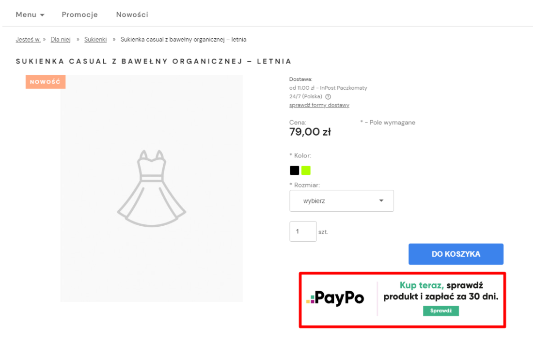 Front sklepu > Widok baneru na karcie produktu