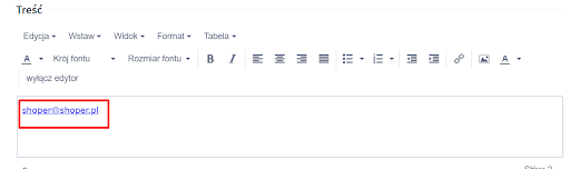 Adres e-mail z linkiem (po kliknięciu rozpocznie się wysyłka wiadomości na ten adres) Adres e-mail z linkiem (po kliknięciu rozpocznie się wysyłka wiadomości na ten adres)