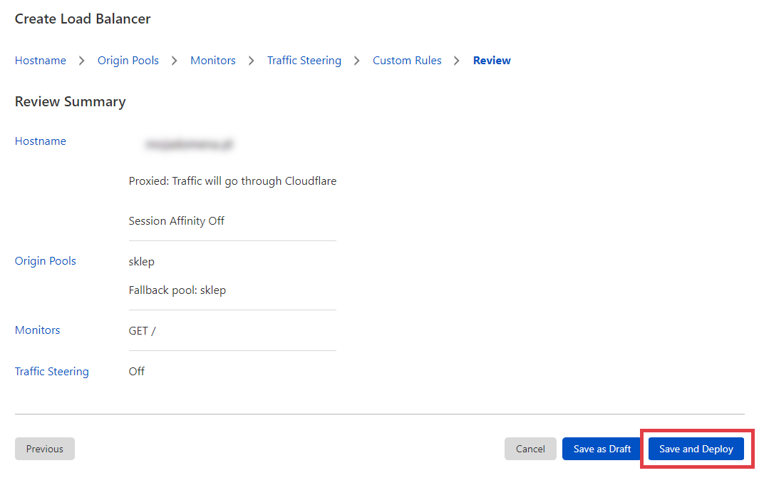 Konfiguracja w panelu Cloudflare