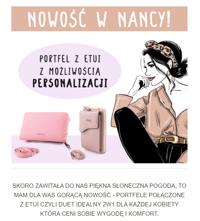 Przykład marketingu e-mail (wiadomość wysyłana do subskrybentów) Przykładowa treść wiadomości e-mail (marketing e-mail)