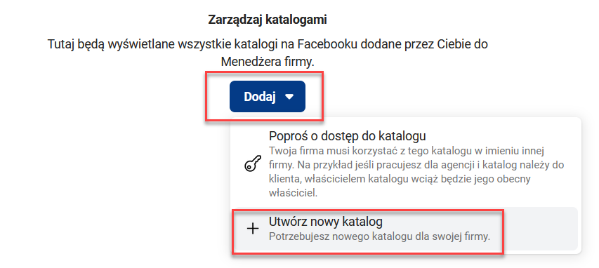 Kliknij przycisk: Dodaj > Utwórz nowy katalog