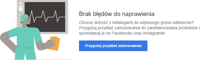 Komunikat o braku błędów w katalogach produktów