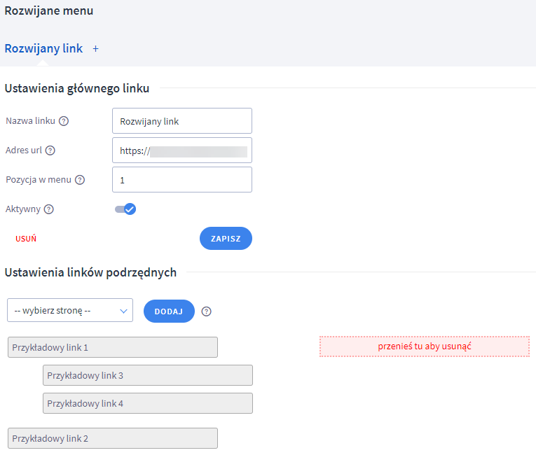 Przetestuj rozwijane menu w sklepie internetowym Shoper Panel administracyjny sklepu > Dodatki i integracje > Moje aplikacje > Rozwijane menu > Ustawienia