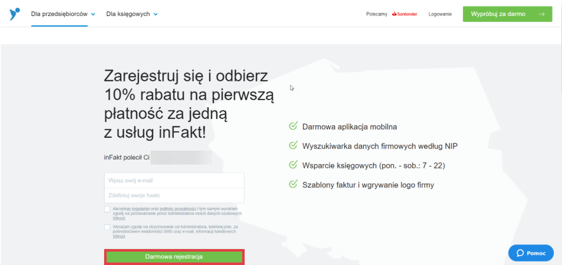 Strona główna Infakt.pl > Formularz rejestracji