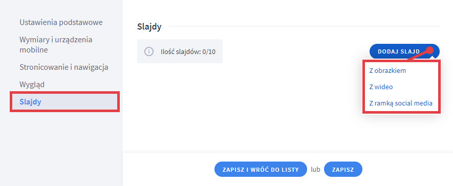 Panel administracyjny sklepu > Dodatki i integracje > Moje aplikacje > Multi Slider > Slidery > Slajdy