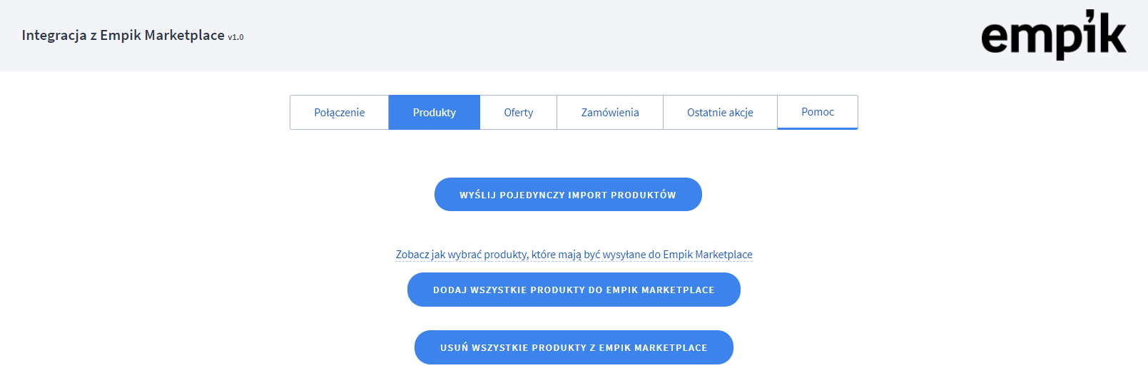 Panel administracyjny > Dodatki i integracje > Moje aplikacje > Empikplace