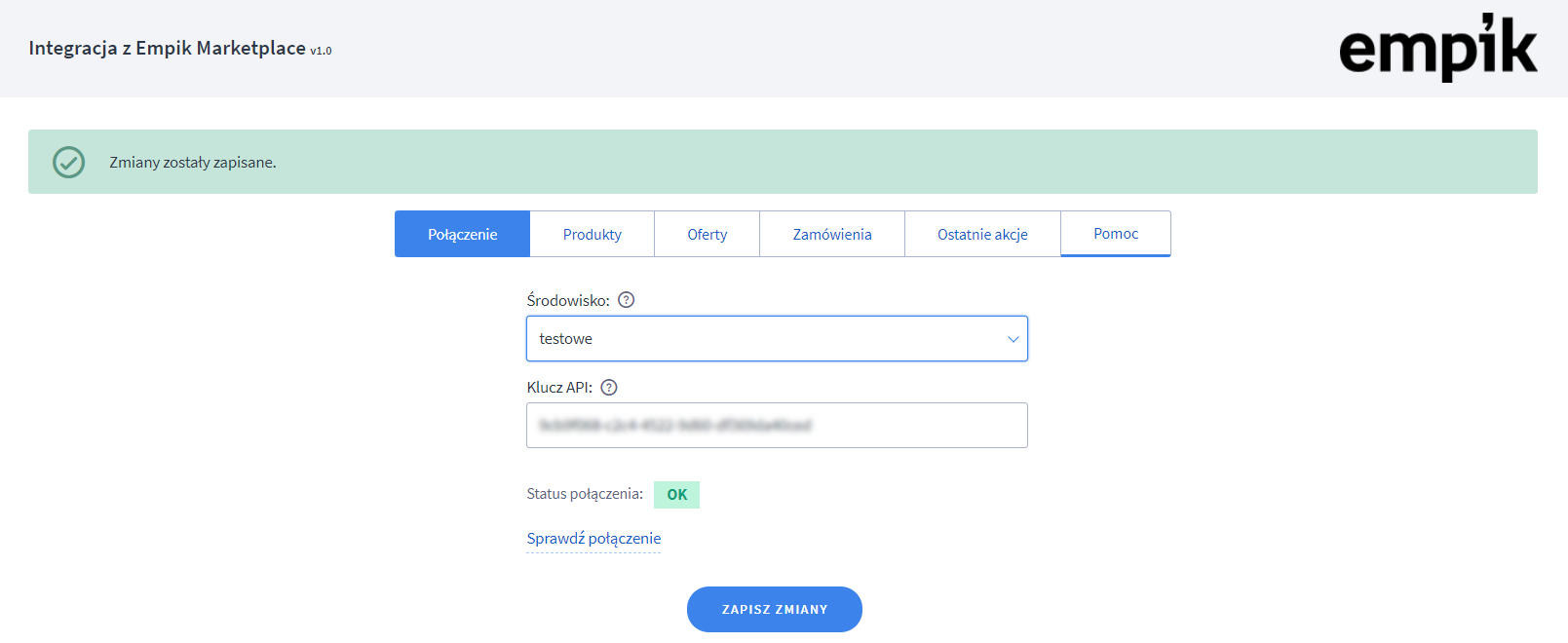 Panel administracyjny > Dodatki i integracje > Moje aplikacje > Empikplace
