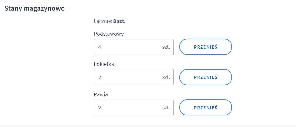 Przenoszenie stanów magazynowych produktów w sklepie Shoper