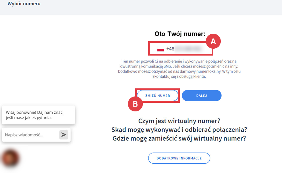 Wybierz numer telefonu do infolinii sklepu Shoper Shoper Connect Infolinia > Konfiguracja > Wybór numeru