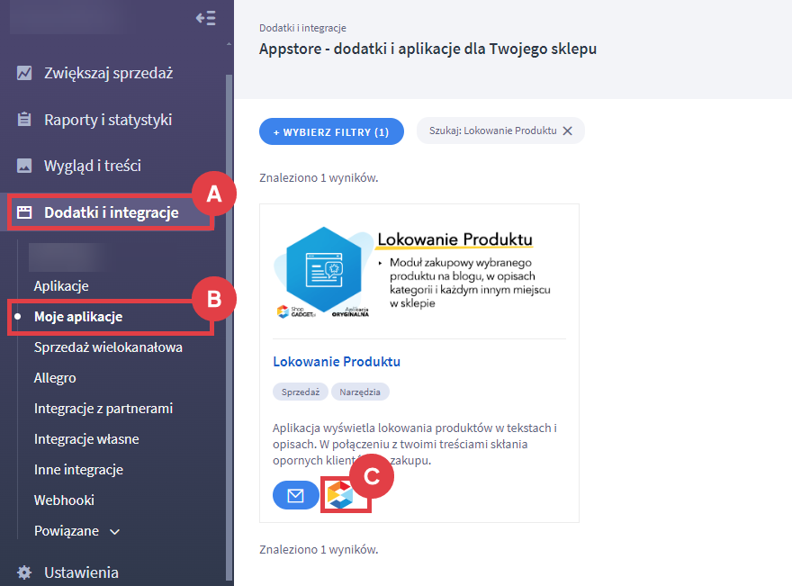 Zacznij publikować wartościowe treści i lokować w nich produkty ze sklepu Panel administracyjny sklepu > Dodatki i integracje > Moje aplikacje > Lokowanie Produktu