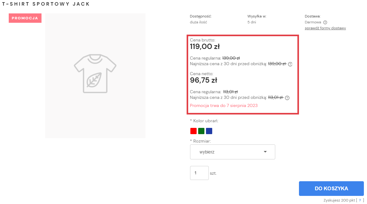 Informacje o cenach w karcie produktu w związku z dyrektywą Omnibus Historia cen produktu dyrektywa Omnibus