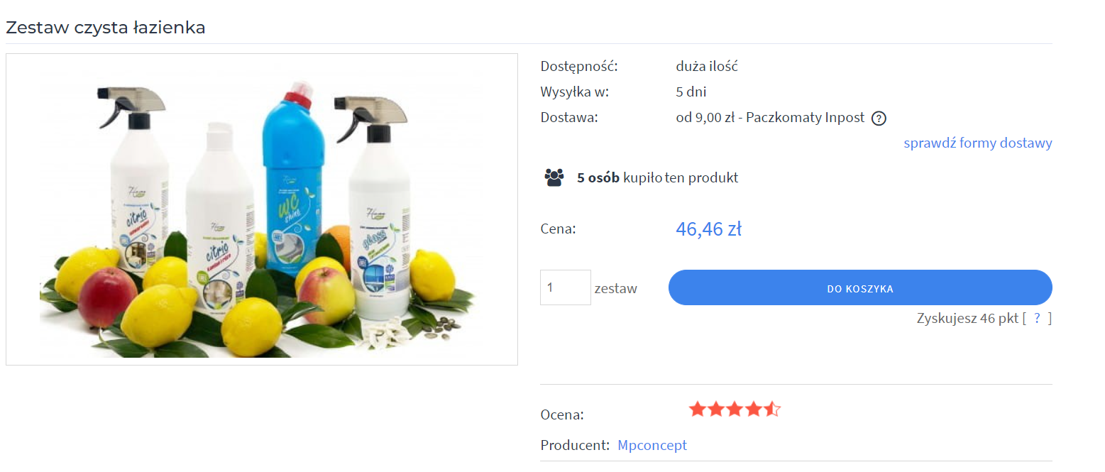 Przykładowy zestaw produktów w sklepie internetowym Shoper. Przykład zestawu produktów w sklepie internetowym Shoper
