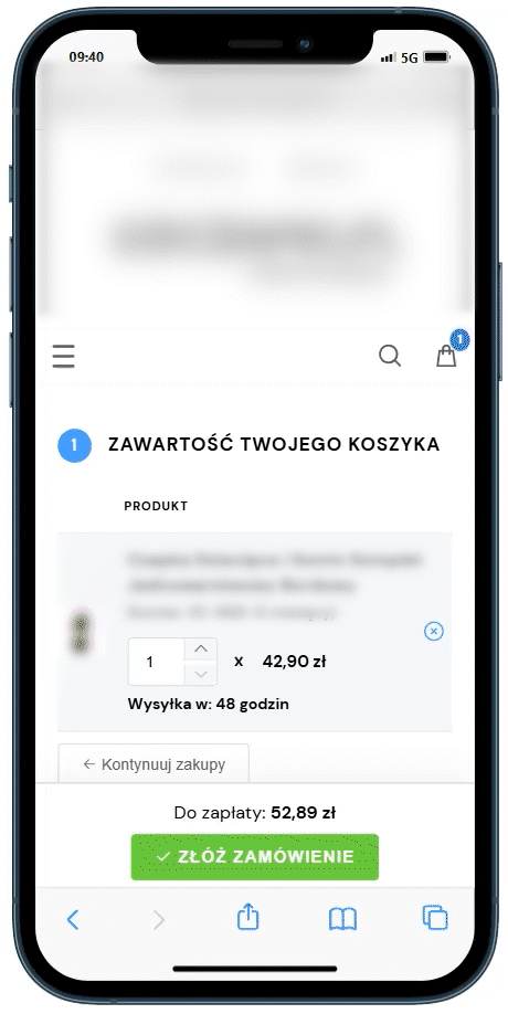 Aplikacja: Jednoetapowy koszyk w wersji mobile Aplikacja: Jednoetapowy koszyk w wersji mobile