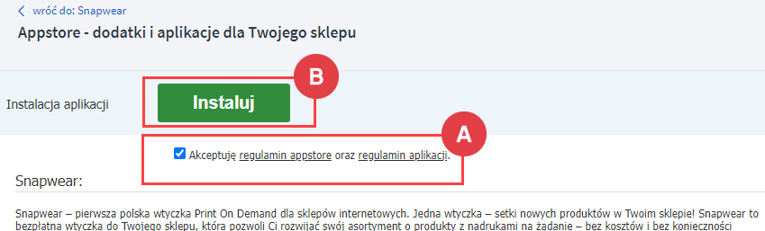 Panel administracyjny > Dodatki i integracje > Aplikacje