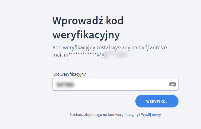 Podaj wygenerowany kod i kliknij: WERYFIKUJ Logowanie do panelu administracyjnego sklepu Shoper