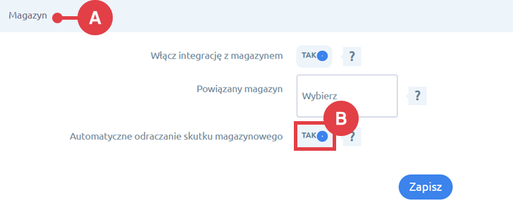 Włącz automatyczne odraczanie skutku magazynowego w aplikacji Shoper Faktury i Magazyn Panel administracyjny sklepu > Dodatki i integracje > Moje aplikacje > Shoper - Faktury i magazyn > Magazyn