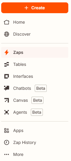 Kliknij: Create Panel Zapier tworzenie nowego zdarzenia