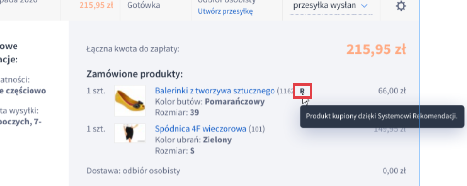 Panel administracyjny sklepu > Obsługa sklepu > Zamówienia > Zamówione produkty
