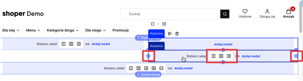 Dzielenie kolumny za pomocą predefiniowanych układów