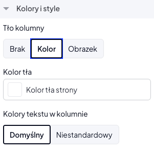 Zarządzanie kolorami i tłami w ustawieniach kolumny Zarządzanie kolorami i tłami w ustawieniach kolumny