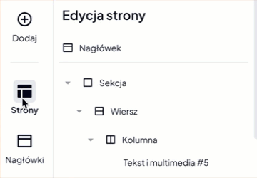 Lista modułów dostępnych do umieszczenia na edytowanej stronie