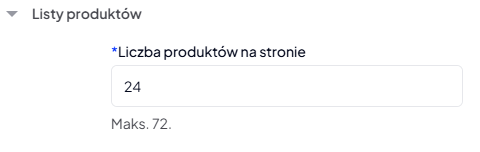 Ustawienia listy produktów - Ustawienia szablonu Storefront