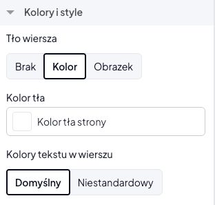 Zarządzanie kolorami i tłami w ustawieniach wiersza Zarządzanie kolorami i tłami w ustawieniach wiersza