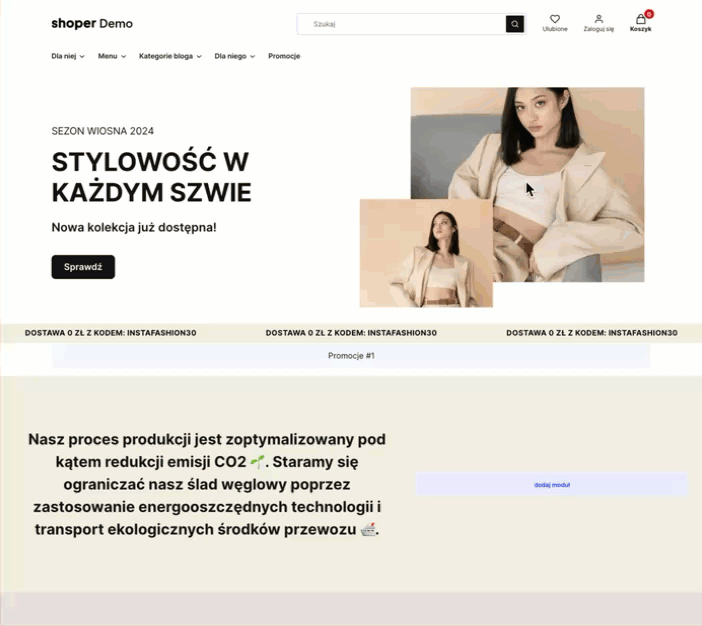 Jak zmienić położenie modułu na stronach w Shoper Storefront? Zmiana miejsca wyświetlania modułu na stronie w Shoper Storefront